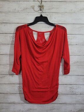 NoBo Juniors Cowl Neck Lace Back & Sleeves Size Small